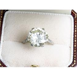 Edwardian Platinum and diamond ring size M UK / 6.5 US. 6.06 carets of diamond VG quality Colour K. 