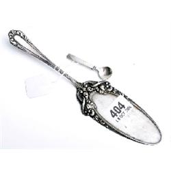 George Jenson silver salt spoon and cake slice