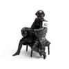 Image 1 : Cast bronze figure of seated man holding a globe