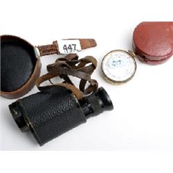 Puesmatic monocular by Zeiss engraved Major Crookshank in leather case plus pocket Arienoid baromete