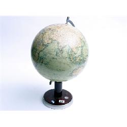 German globe for restoration with fitted compass to base