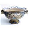 Image 1 : Large 19c polychrome Delft jardiniere with goat head handles (some restoration)