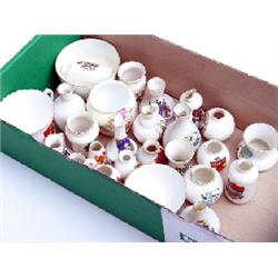 Box of assorted crested ware