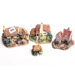Lilliput Lane cottages, mint and boxed, Porlock Down, Rose Bouquet, Curloss House, Buttermilk Farm