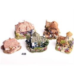 Lilliput Lane cottages, mint and boxed, Vanbrough Lodge, Little Bee, Dove Cottage, Grasmere, Clover