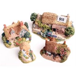Lilliput Lane cottages, mint and boxed, The Old Forge, Thimble Cottage, Golden Memories, Mangerton M