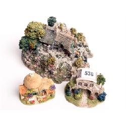 Lilliput Lane cottages, mint and boxed, Temple Bar Folly, Little Scrumpy, Stocklebeck Mill