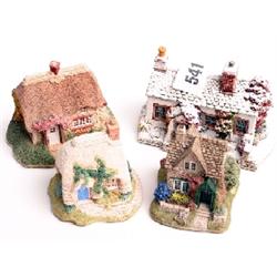 Lilliput Lane cottages, mint and boxed, Winter At Skirsgill, The Winnows, Lavender Cottage, Petticoa