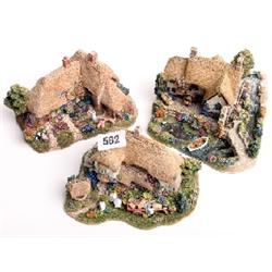 Lilliput Lane cottages, mint and boxed, Bee Keepers, The Good Life, The Old Mill At Dunster