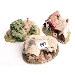 Lilliput Lane cottages, un-boxed, Oslers Keep, Pargetters Retreat, Rustic Route House