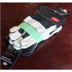 DICKIES DELUXE COWHIDE GLOVES - L- LOT OF 2