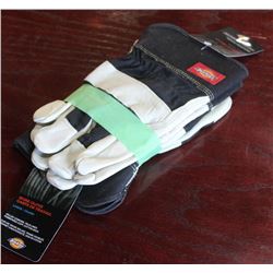 DICKIES DELUXE COWHIDE GLOVES - L- LOT OF 2