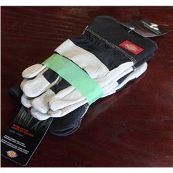 DICKIES DELUXE COWHIDE GLOVES - L- LOT OF 2