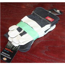 DICKIES DELUXE COWHIDE GLOVES - L- LOT OF 2