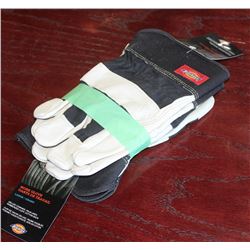 DICKIES DELUXE COWHIDE GLOVES - L- LOT OF 2
