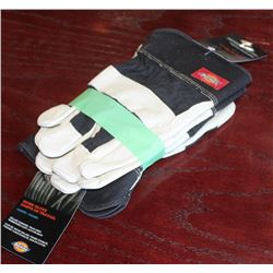 DICKIES DELUXE COWHIDE GLOVES - L- LOT OF 2
