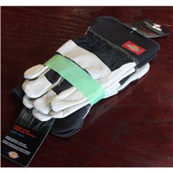 DICKIES DELUXE COWHIDE GLOVES - L- LOT OF 2
