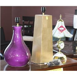 LOT OF 2  ASSORTED LAMPS, NO SHADES