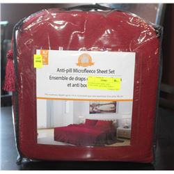MICROFLEECE KING SIZE BURGUNDY ANTI PILL SHEET