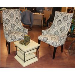 LOT OF 2 PHOENIX ACCENT CHAIRS W/ END TABLE