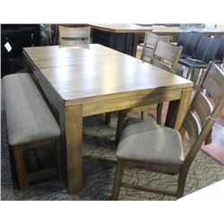 LODGE TABLE WITH 4 CHAIRS AND BENCH