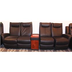 BLACK BOLTON 4 RECLINING SEATS W/ CONSOLE