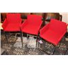 Image 1 : LOT OF 3 CORNELL RED BAR STOOLS