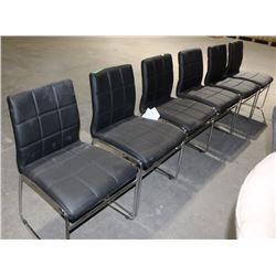 ROW OF 6 BLACK CHAIRS