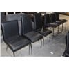 Image 1 : ROW OF 6 BLACK ASSORTED CHAIRS, 3 PUB, 3 DINING
