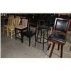 Image 1 : ROW OF 6 ASSORTED CHAIRS, 3 DINING, 3 BAR