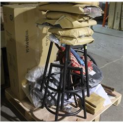 ASSORTED PALLET OF STOOL PARTS & 1 CHAIR
