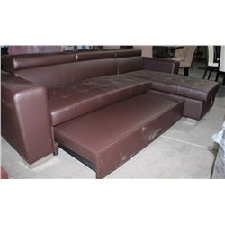 PARSON BROWN SECTIONAL PULLOUT BED W/ STORAGE