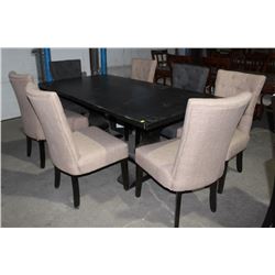 SALTON BLACK TABLE WITH 7 CHAIRS