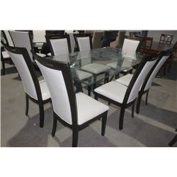 GLASS METAL BASE TABLE WITH 6 CHAIRS