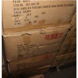 LOT OF 4 ASSORTED DINING CHAIRS, BLACK & BROWN