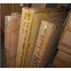 LOT OF MISC QUEEN FOOTBOARDS, SHELF,TWIN HEADBOARD