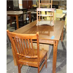 POVERMORY OAK TABLE WITH 6 CHAIRS