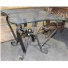 Image 1 : FLOWER METAL END TABLE WITH GLASS TOP