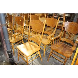 LOT OF 7 OAK ARMCHAIRS, 6 LIGHT & 1 MEDIUM