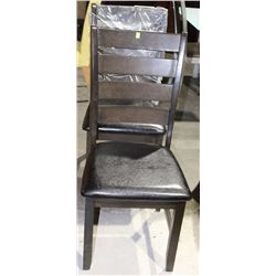 LOT OF 2 GREY WITH VINLY CUSHION CHAIRS