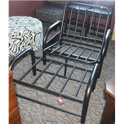 ESPRESSO FUTON CHAIR WITH OTTOMAN, NO CUSHION