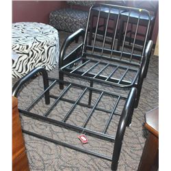 ESPRESSO FUTON CHAIR WITH OTTOMAN, NO CUSHION