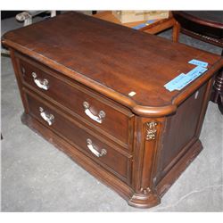 2 DRAWER DARK WOOD DRESSER