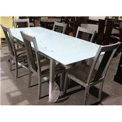 NUAGE JACKKNIFE DINING TABLE W/ 6 CHAIRS