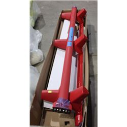 RED PLASTIC & METAL QUEEN BED FRAME