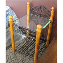 CRADEL WOODEN, METAL, GLASS NIGHT STAND