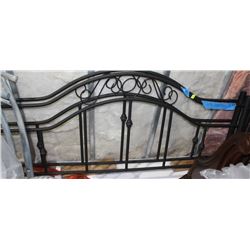 BLACK METAL QUEEN HEADBOARD, FOOTBOARD