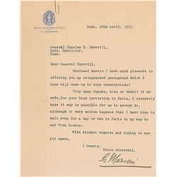 Guglielmo Marconi Typed Letter Signed