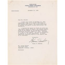 Glenn Seaborg Signed Typescript and Typed Letter Signed