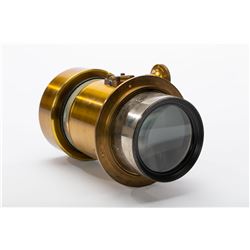 Large Antique Brass Petzval Lens by A. T. Thompson & Co.